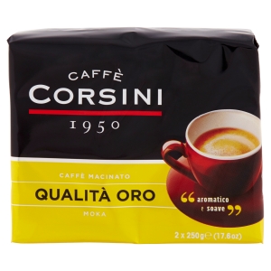 Caffè Corsini Caffè Macinato Qualità Oro Moka 2 x 250 g