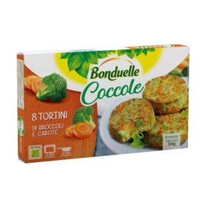 Bonduelle Coccole 8 tortini di broccoli e carote Surgelato 300 g