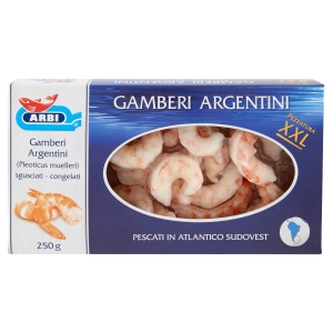 Arbi Gamberi Argentini Sgusciati Congelati Pezzatura XXL 250 g